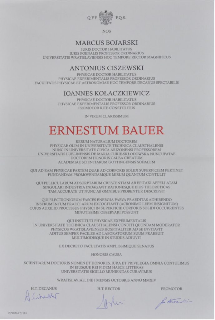Ernst G. Bauer - dokument
