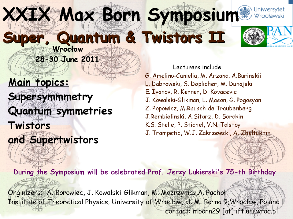 Plakat Konferencji Super, Quantum & Twistors II