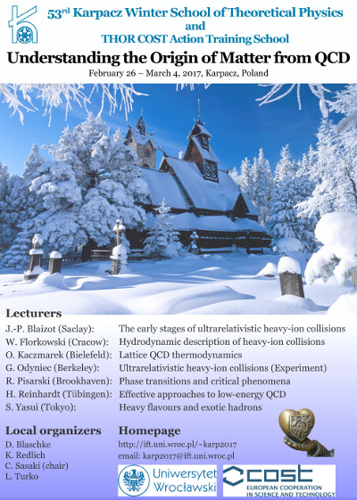 Plakat Konferencji Understanding the Origin of Matter from QCD