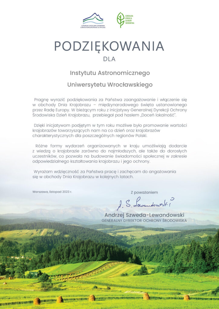 Dzień krajobrazu - podziękowania